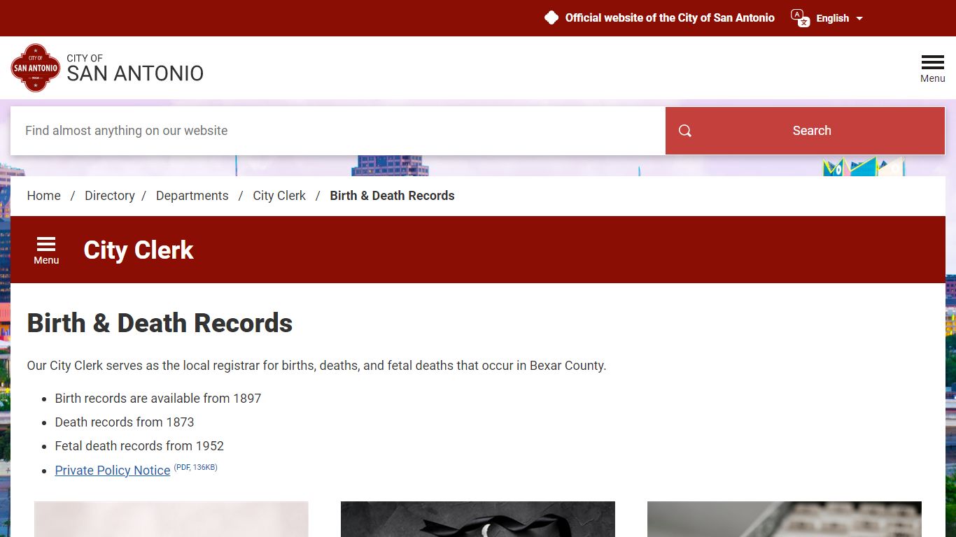Birth & Death Records - City of San Antonio - sa.gov